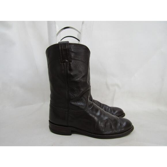 JUSTIN Mens Size 7.5 D Brown All Leather Roper Cowboy Western Boots main image 8